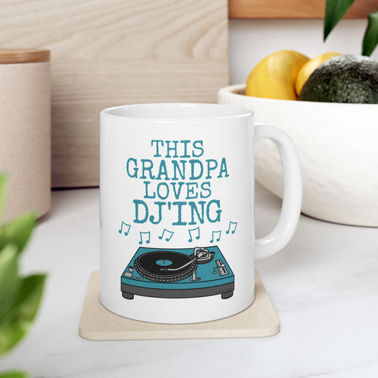 Grandpa DJ Mug - This Grandpa Loves DJ'ing - Father's Day Musician Gift (USA)