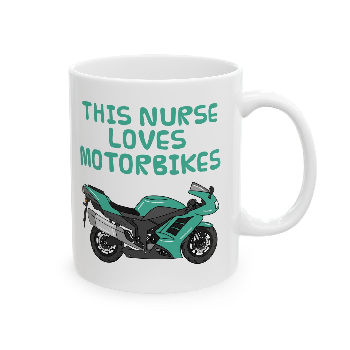 Nurse Biker Mug - This Nurse Loves Motorbikes - Motorcycle Enthusiast Gift For Nurse (USA)