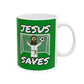 Christian Soccer Mug - Jesus Saves - Gift For Soccer Coach - Funny Church Mug (USA)