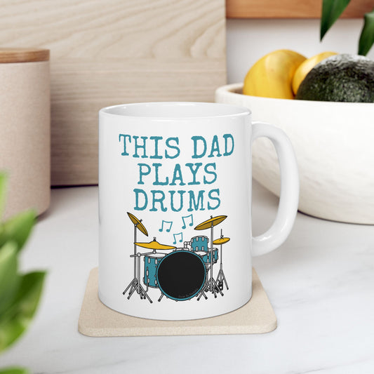 Dad Drummer Mug - This Dad Plays Drums - Father's Day Drummer Gift (USA)