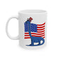 Diplodocus Dinosaur USA Flag Mug - Patriotic Dinosaur Mug - 4th July Dinosaur Gift