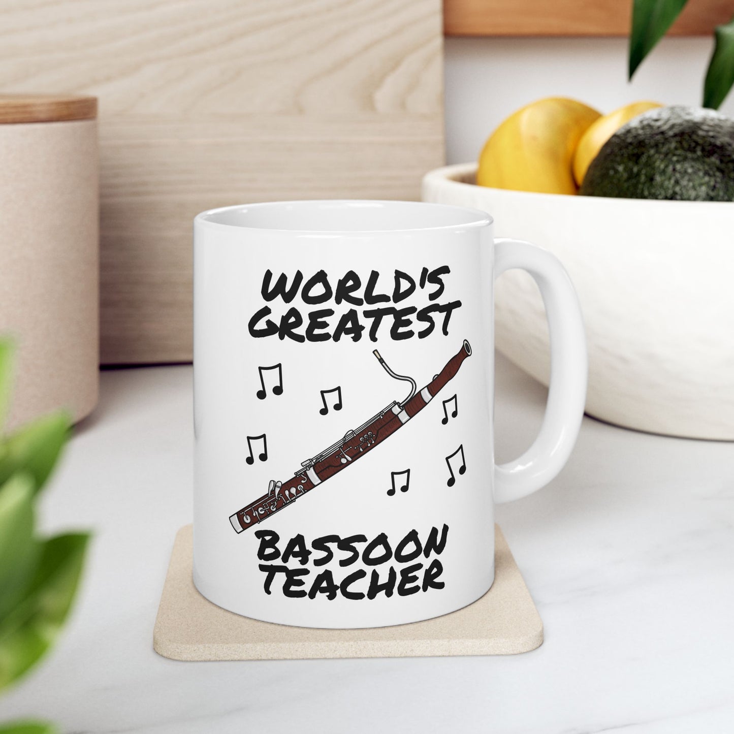 Bassoon Teacher Mug - World's Greatest Bassoon Teacher - Woodwind Teacher Gift (USA)