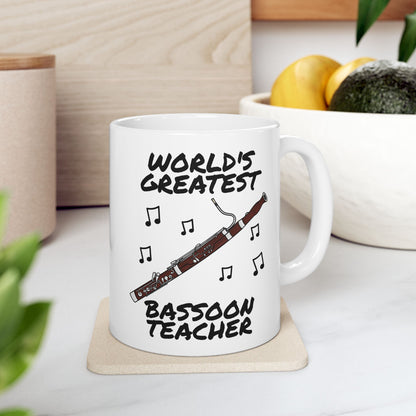 Bassoon Teacher Mug - World's Greatest Bassoon Teacher - Woodwind Teacher Gift (USA)
