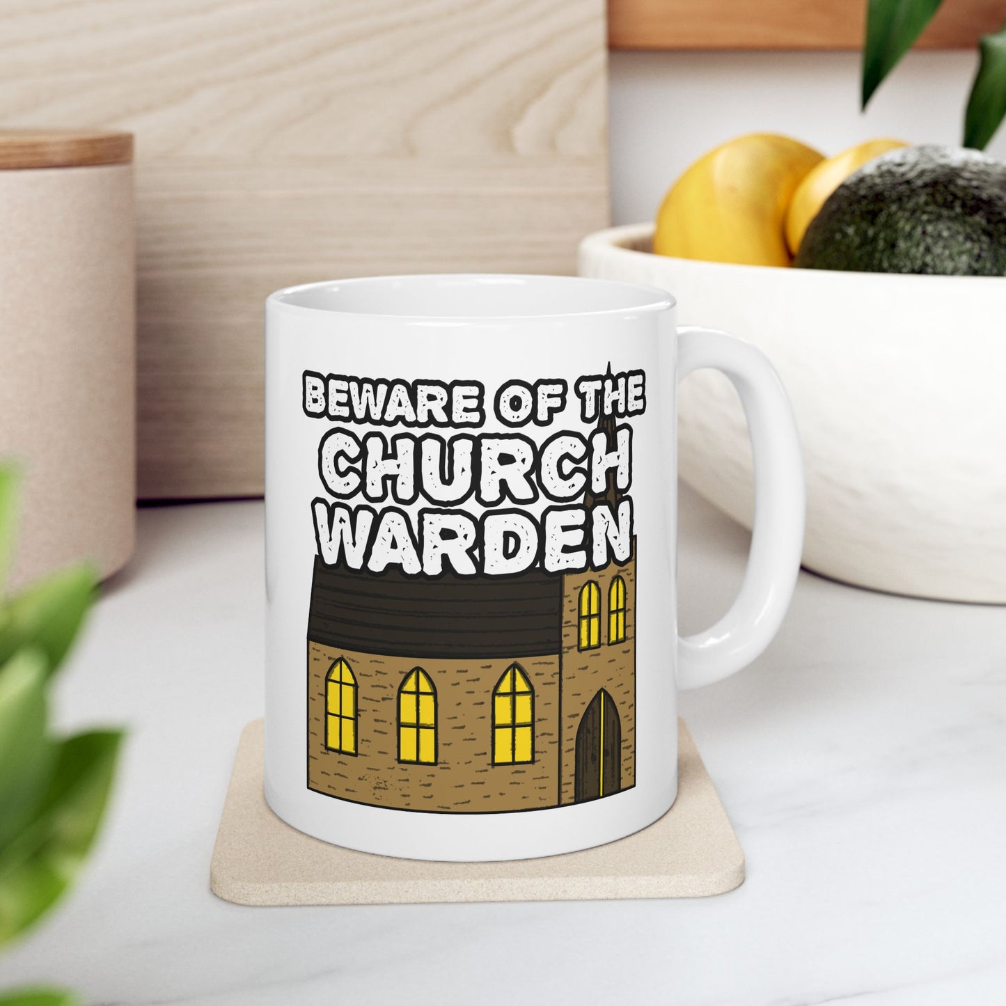 Church Warden Mug - Beware Of The Church Warden - Funny Christian Gift (USA)