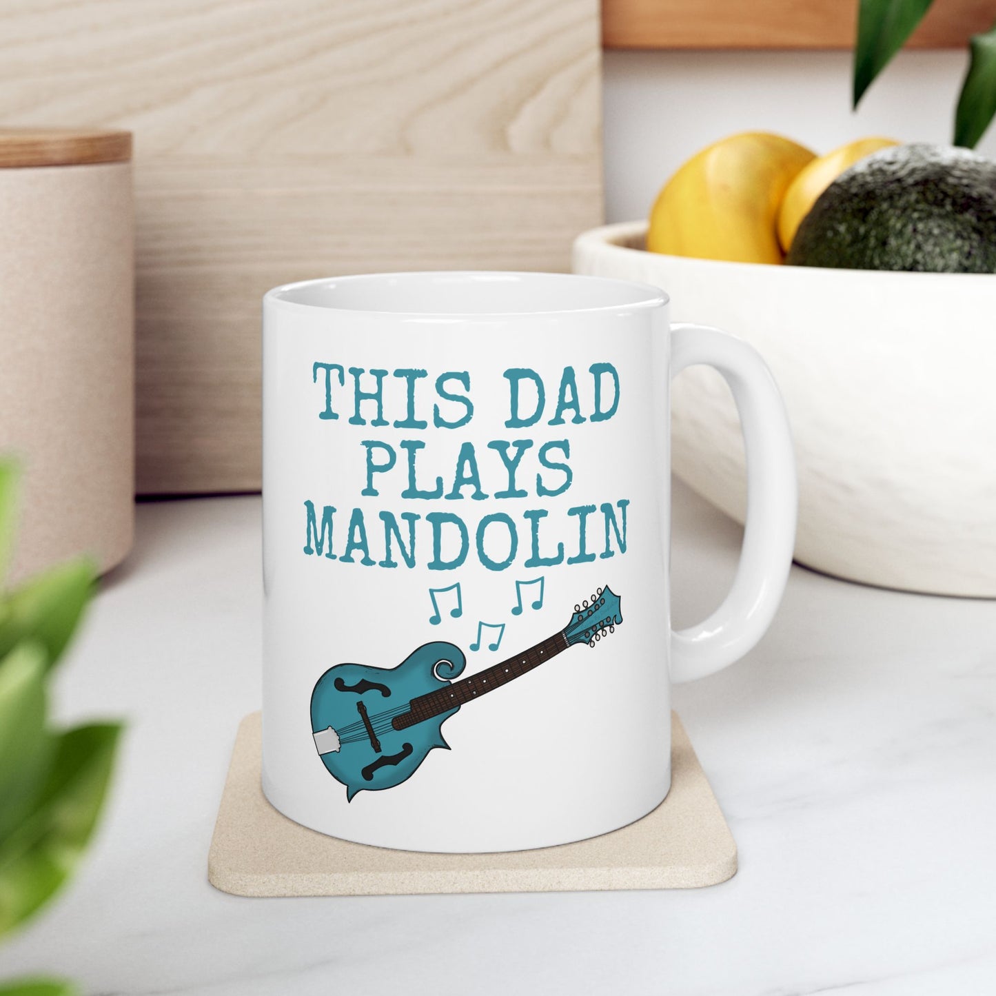 Dad Mandolin Mug - This Dad Plays Mandolin - Father's Day Mandolinist Gift (USA)