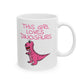 Girl's T-Rex Dinosaur Mug - This Girl Loves Dinosaurs - Funny Dinosaur Gift For Her (USA)