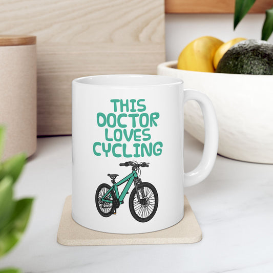Doctor Bicycle Mug - This Doctor Loves Cycling - Cycling Enthusiast Gift For Doctor (USA)