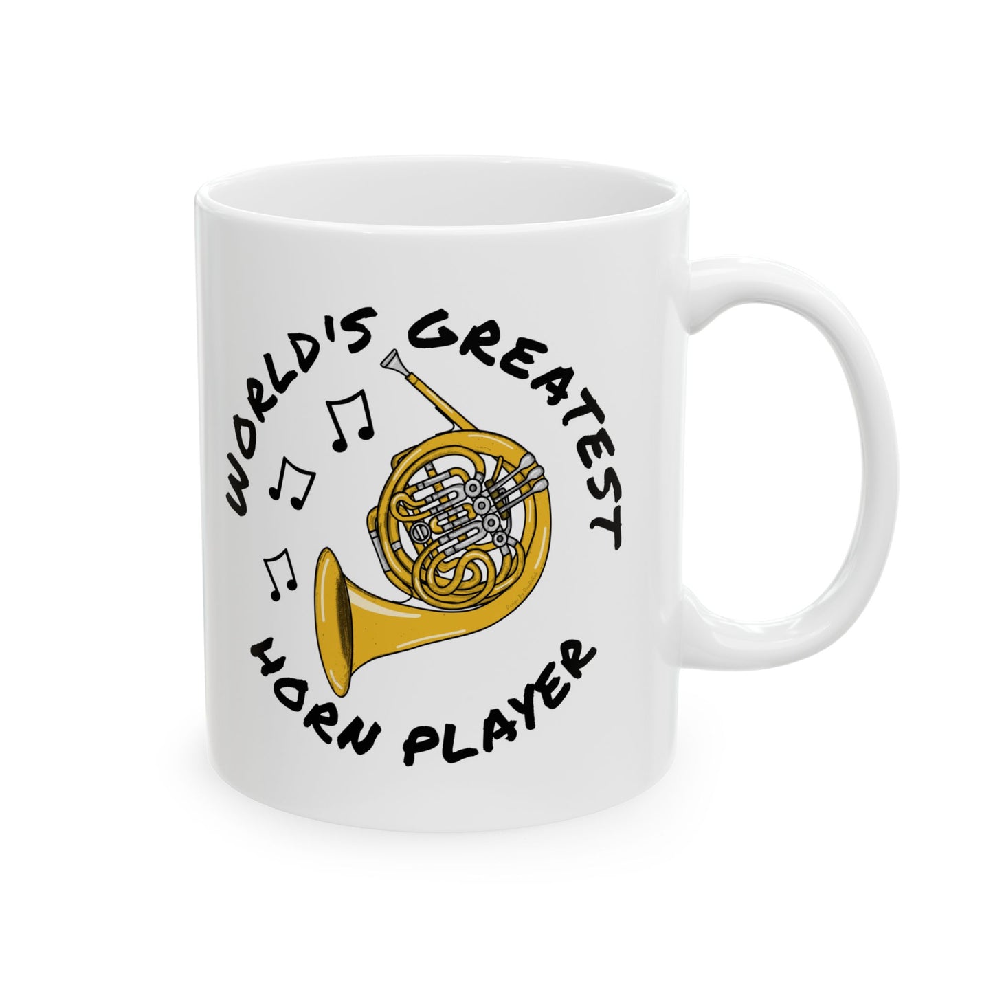 French Horn Mug - World's Greatest Horn Player - Brass Musician Gift (USA)