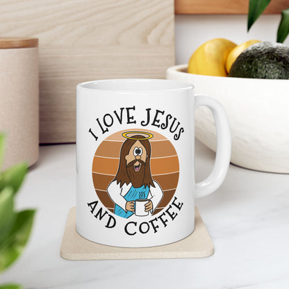 Christian Coffee Lover Mug - I Love Jesus And Coffee - Funny Church Pastor Mug (USA)