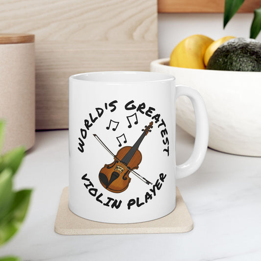 Violinist Mug - World's Greatest Violin Player - String Teacher Gift (USA)