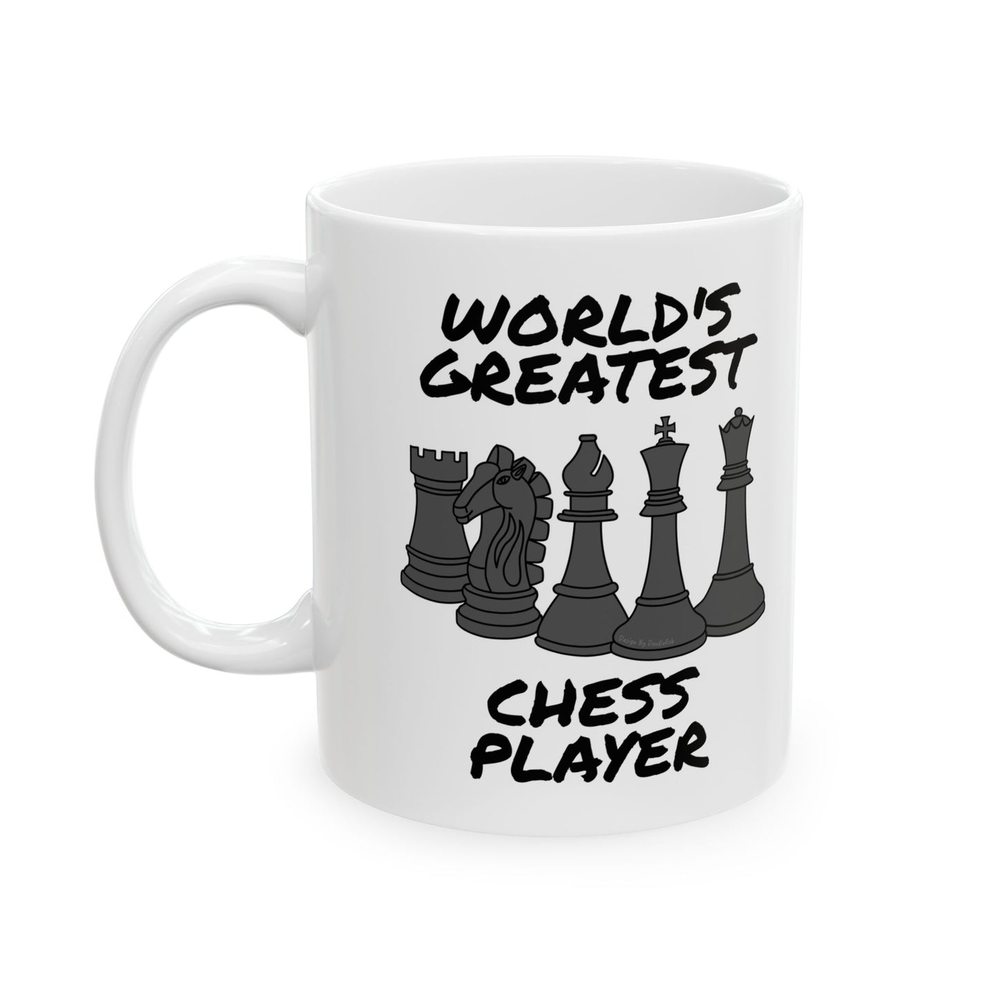 Funny Chess Mug (Black Pieces) - World's Greatest Chess Player - Chess Teacher Gift (USA)