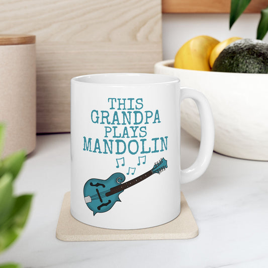 Grandpa Mandolin Mug - This Grandpa Plays Mandolin - Father's Day Mandolinist Gift (USA)