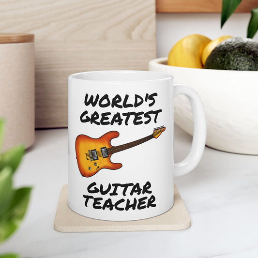 Guitar Teacher Mug - World's Greatest Guitar Teacher - Gift For Electric Guitarist (USA)