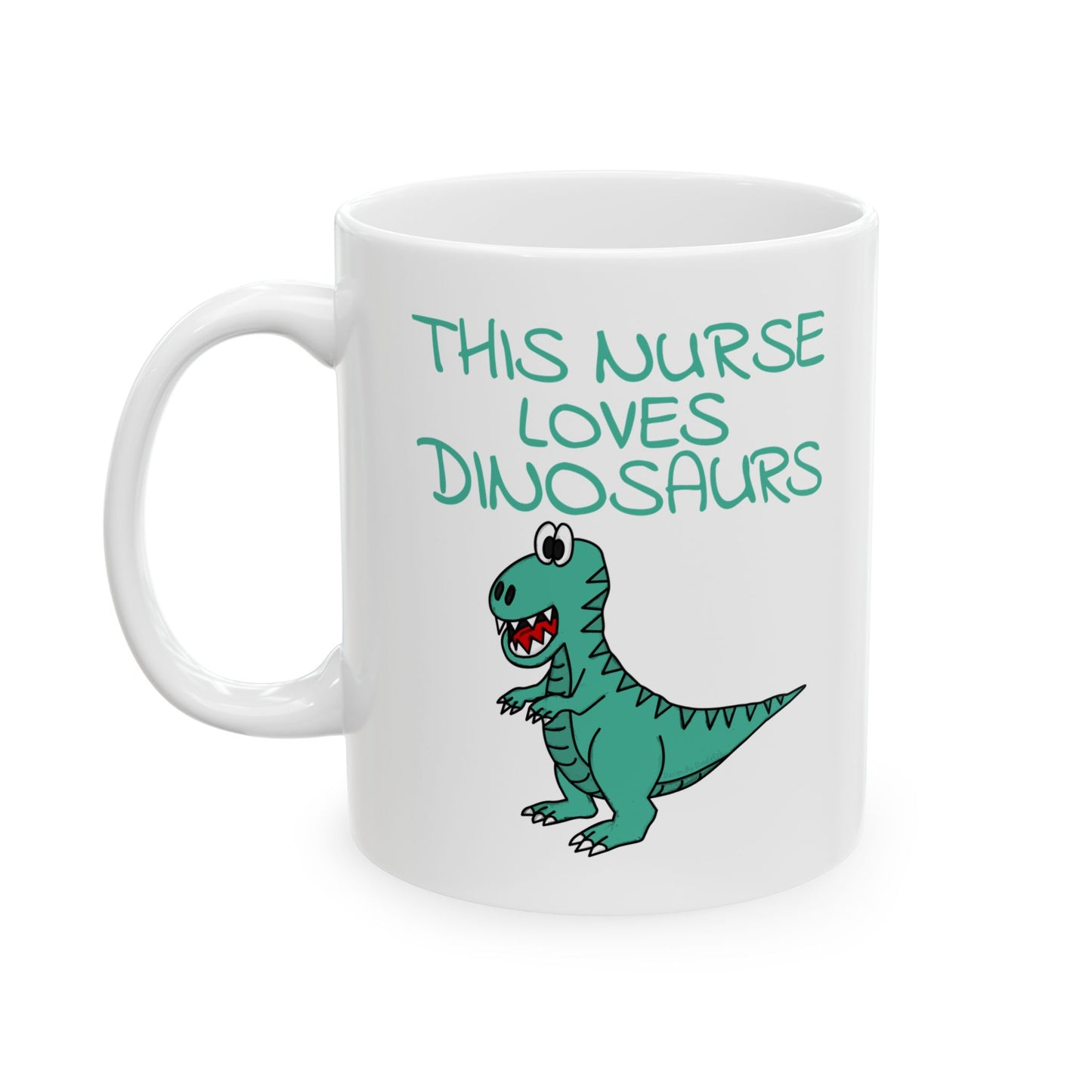 Nurse Dinosaur Mug - This Nurse Loves Dinosaurs - T-Rex Nurse Mug - Funny Gift For Nurse (USA)