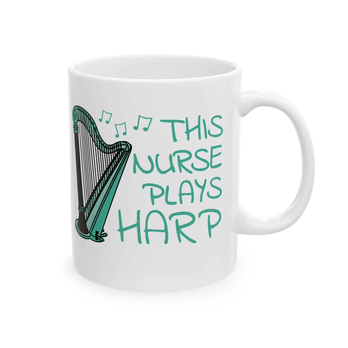 Nurse Harpist Mug - This Nurse Plays Harp - String Musician Gift For Nurse (USA)