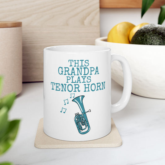 Grandpa Tenor Horn Mug - This Grandpa Plays Tenor Horn - Father's Day Brass Musician Gift (USA)