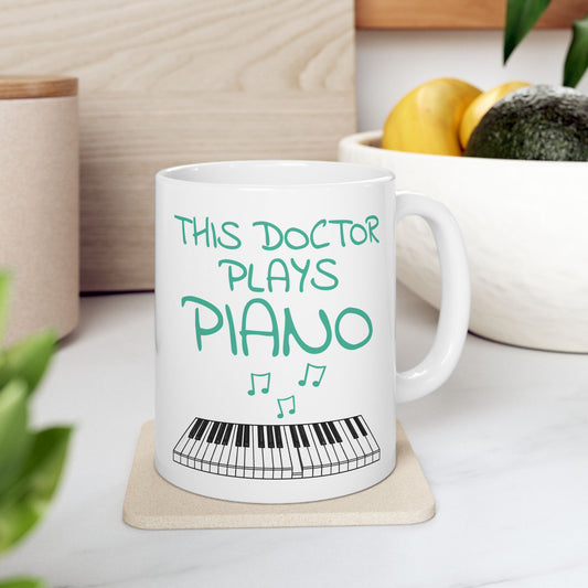 Doctor Piano Mug - This Doctor Plays Piano - Pianist Gift For Doctor (USA)