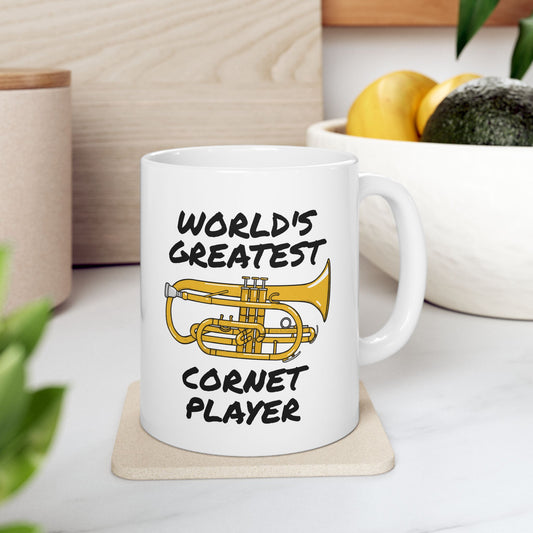 Cornetist Mug - World's Greatest Cornet Player - Brass Musician Gift (USA)