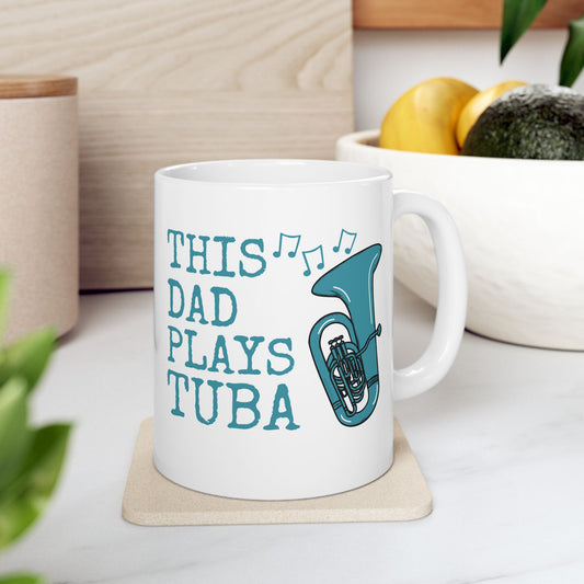 Dad Tuba Mug - This Dad Plays Tuba - Father's Day Brass Musician Gift (USA)
