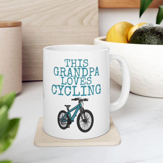 Grandpa Bicycle Mug - This Grandpa Loves Cycling - Cycling Enthusiast Gift For Grandpa (USA)