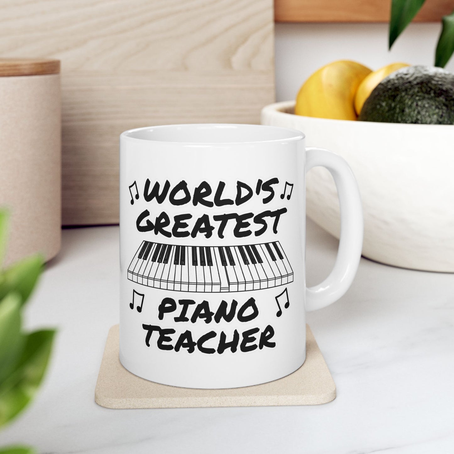 Piano Teacher Mug - World's Greatest Piano Teacher - Music Teacher Gift (USA)