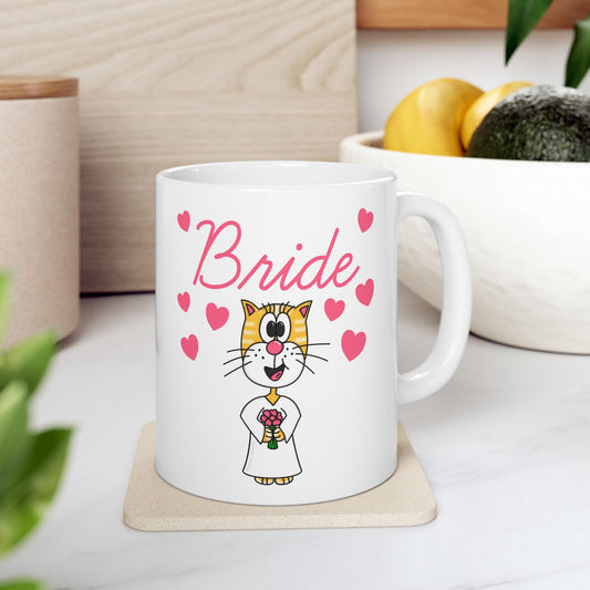 Cat Bride Mug - Bridal Gift For Cat Lover - Cat Wedding Mug - Cute Bachelorette Gift (USA)