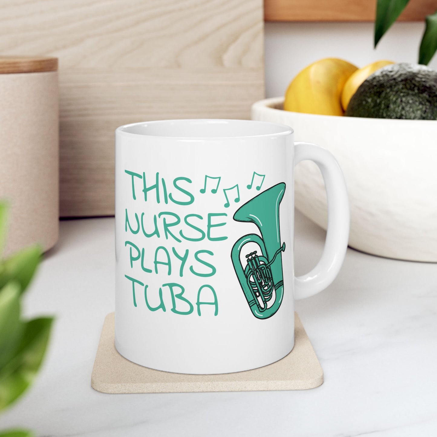 Nurse Tuba Mug - This Nurse Plays Tuba - Brass Musician Gift For Nurse (USA)