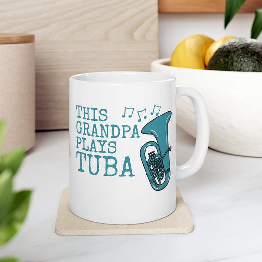 Grandpa Tuba Mug - This Grandpa Plays Tuba - Father's Day Brass Musician Gift (USA)