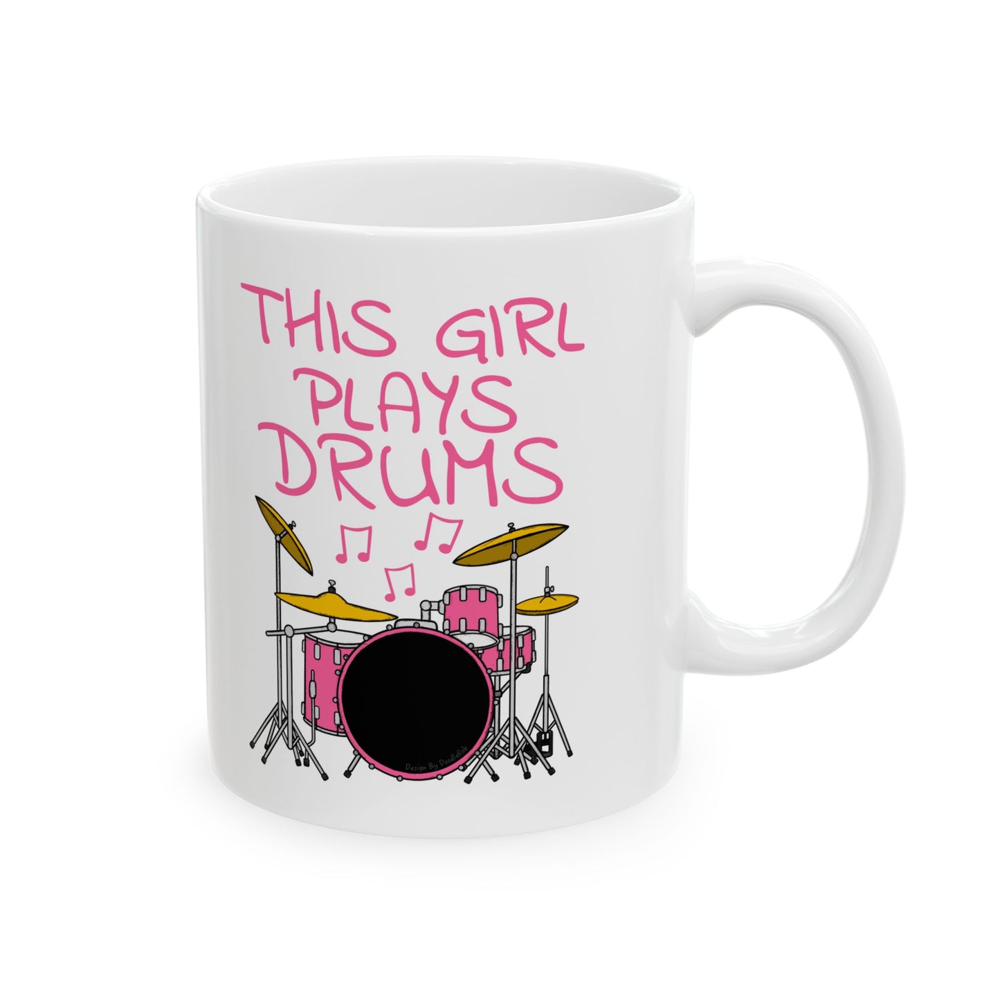 Girl's Drum Kit Mug - This Girl Plays Drums - Female Drummer - Musician Gift For Her (USA)