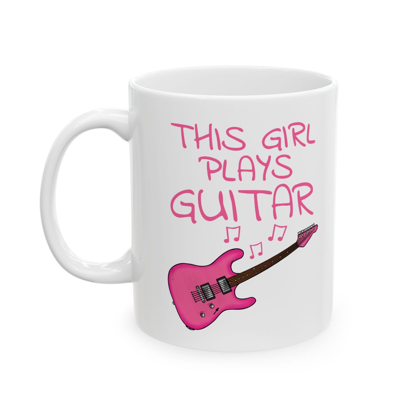 Girl's Electric Guitar Mug - This Girl Plays Guitar - Female Guitarist - Musician Gift For Her (USA)