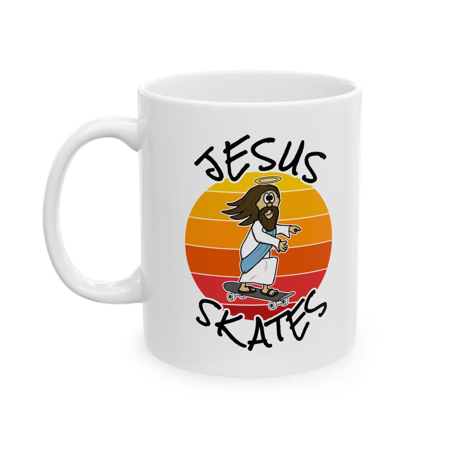 Christian Skateboarder Mug - Jesus Skates - Funny Youth Pastor Mug (USA)