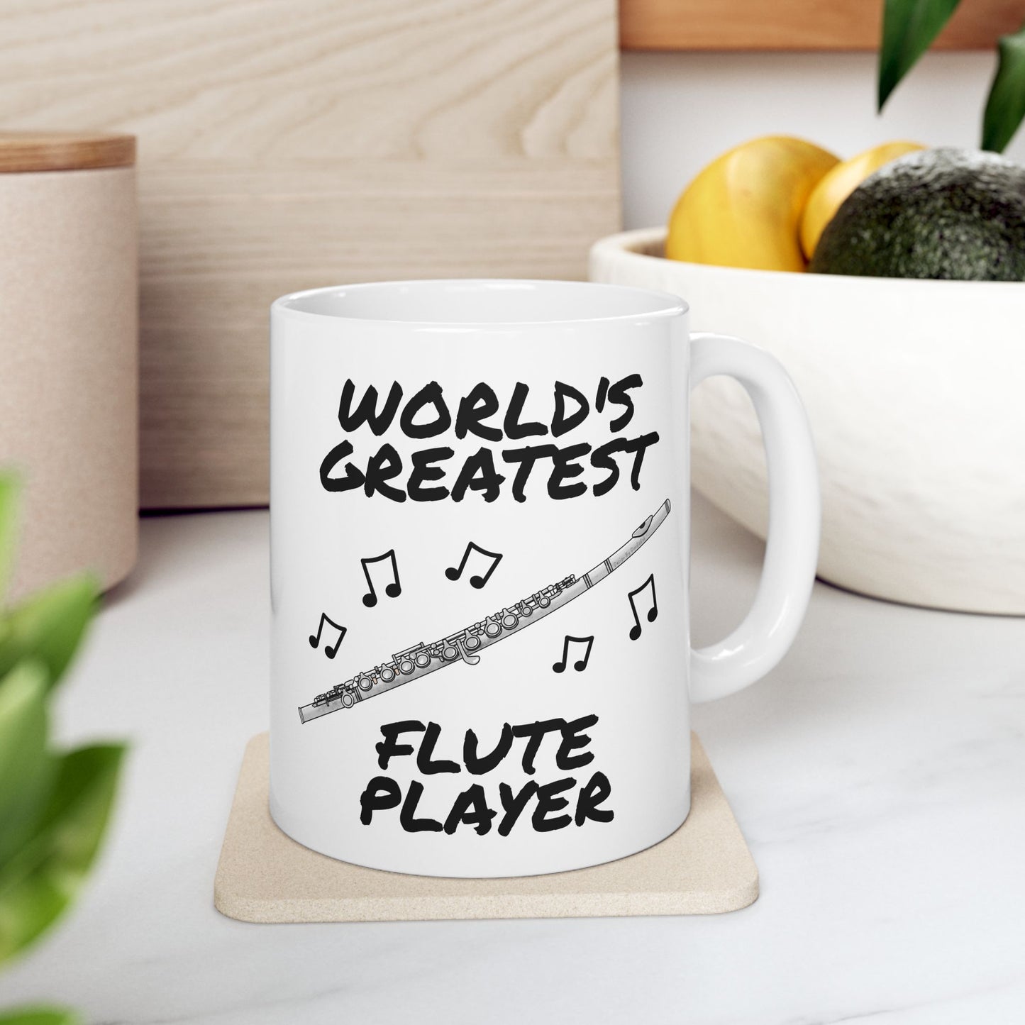 Flutist Mug - World's Greatest Flute Player - Woodwind Teacher Gift (USA)