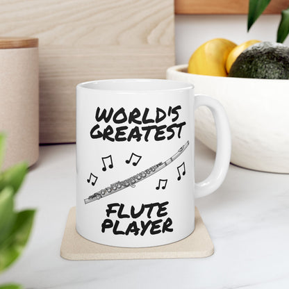 Flutist Mug - World's Greatest Flute Player - Woodwind Teacher Gift (USA)