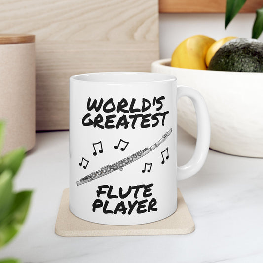 Flutist Mug - World's Greatest Flute Player - Woodwind Teacher Gift (USA)