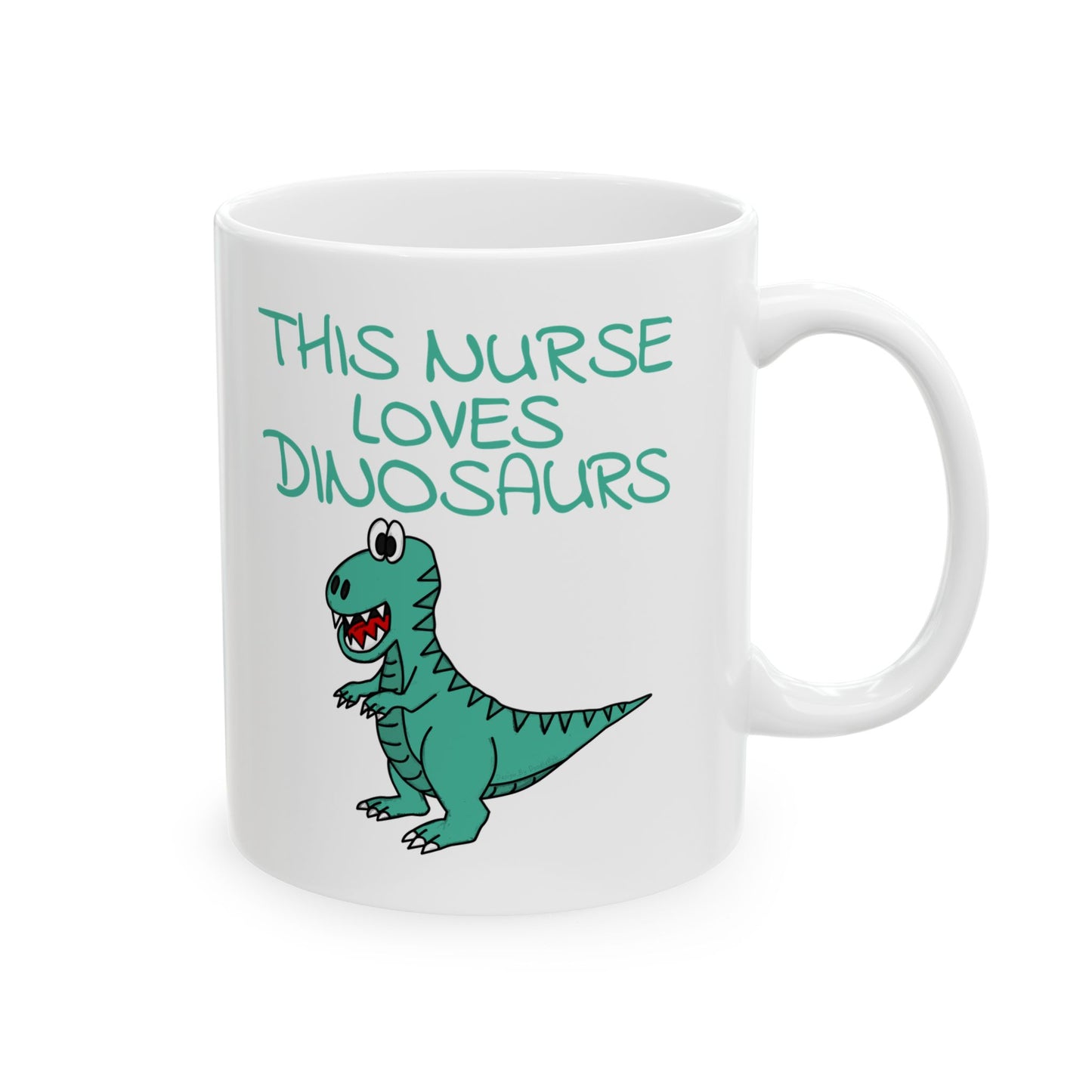 Nurse Dinosaur Mug - This Nurse Loves Dinosaurs - T-Rex Nurse Mug - Funny Gift For Nurse (USA)