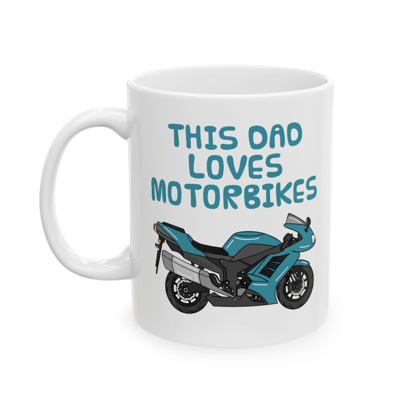 Dad Biker Mug - This Dad Loves Motorbikes - Motorcycle Enthusiast Gift For Dad (USA)