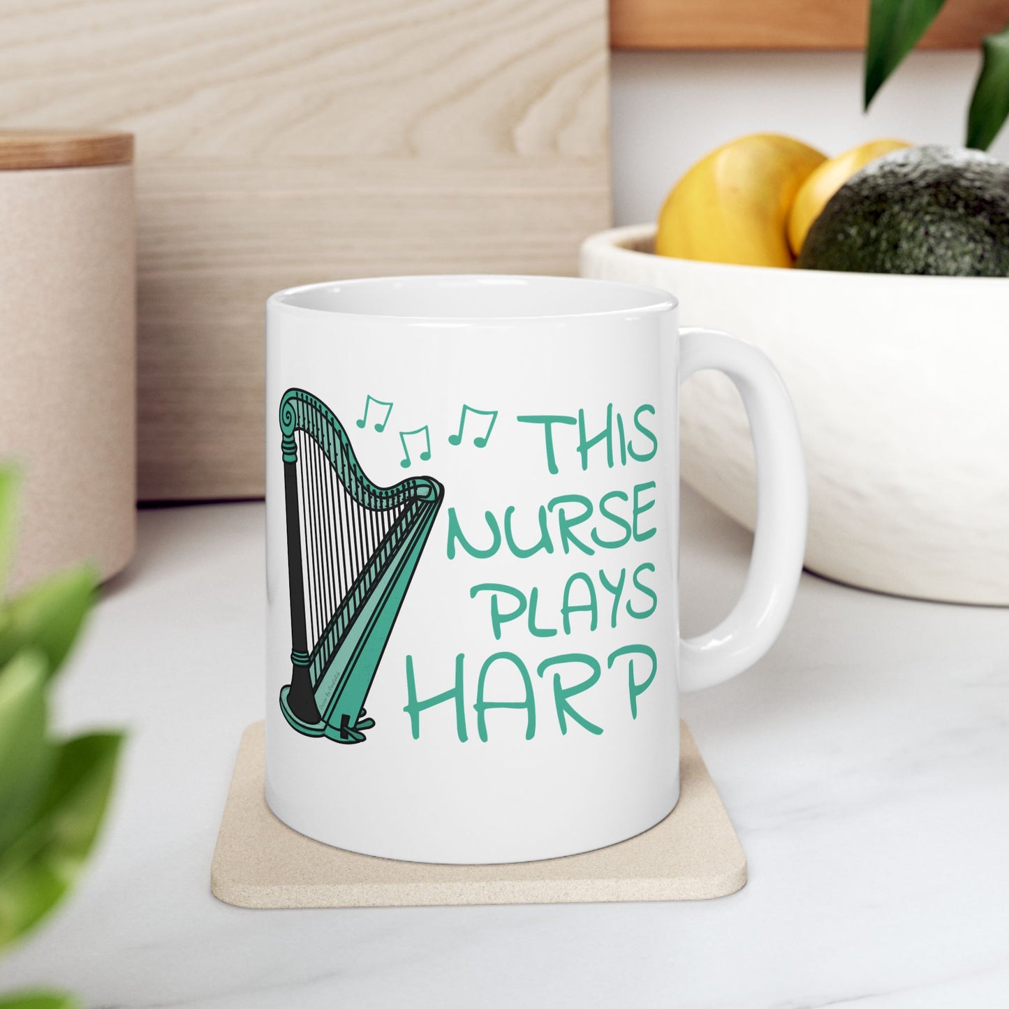 Nurse Harpist Mug - This Nurse Plays Harp - String Musician Gift For Nurse (USA)