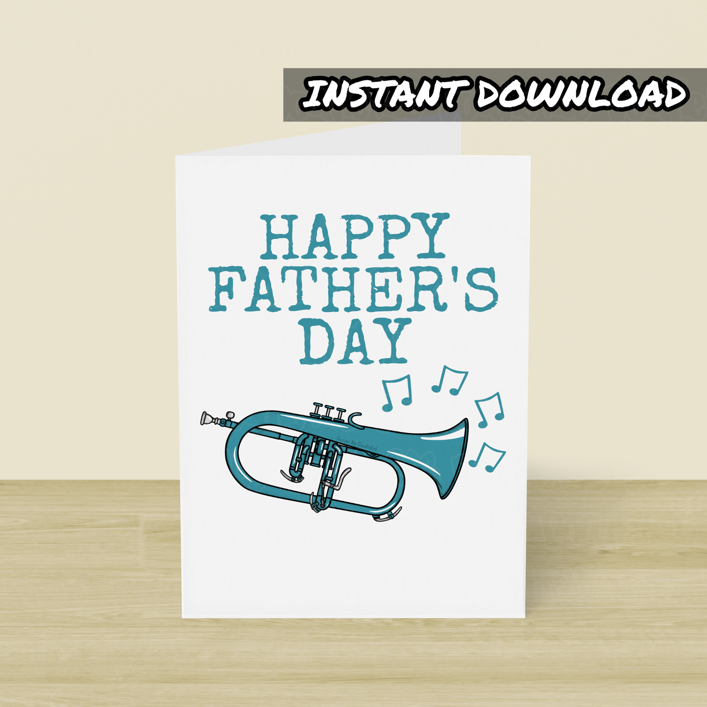 Flugelhorn Father's Day Card - Horn Player Printable Card - Digital Download To Print Yourself