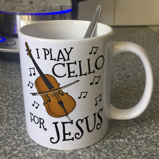 Christian Cello Mug - I Play Cello For Jesus - Church Cellist Gift