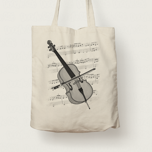 Cello Tote Bag - Gift For Cellist - String Musician Gift (USA)