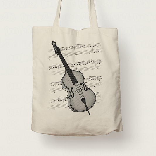 Double Bass Tote Bag - Gift For Bassist - Jazz Musician Gift (USA)