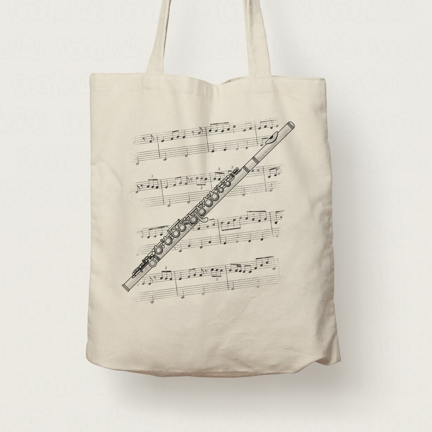 Flute Tote Bag - Gift For Flutist - Woodwind Musician Gift (USA)