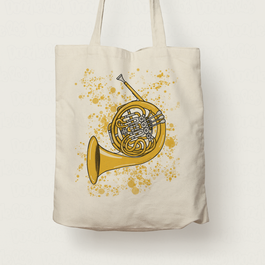 French Horn Tote Bag - Brass Musician Tote Bag - Horn Player Gift