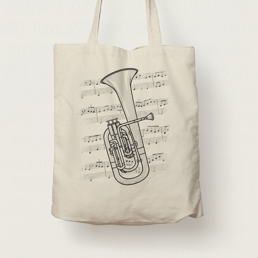 Tenor Horn Tote Bag - Gift For Horn Player - Brass Musician Gift (USA)