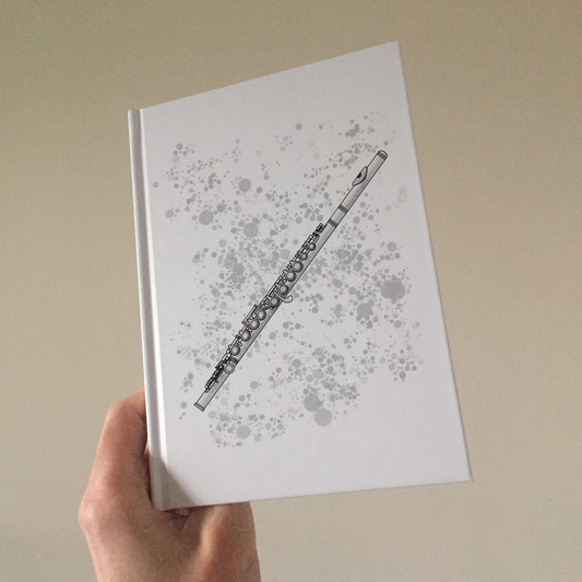 Flute Lined Journal (Paint Splatter) - Flutist Notebook - Woodwind Musician Gift (USA)