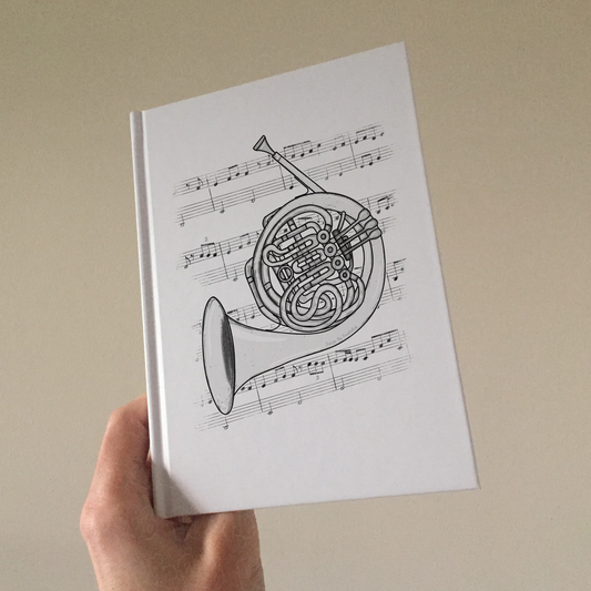 French Horn Lined Journal - Horn Player Notebook - Brass Musician Gift (USA)