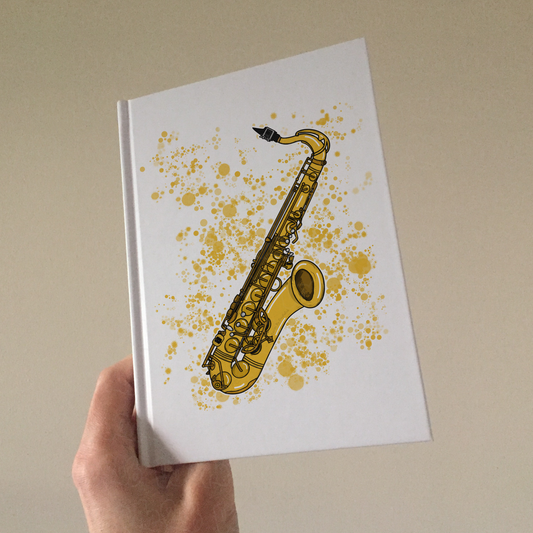 Saxophone Lined Journal (Paint Splatter) - Saxophonist Notebook - Woodwind Musician Gift (USA)