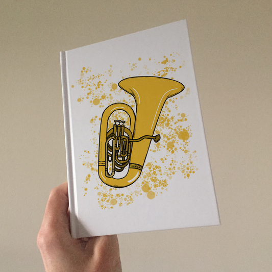 Tuba Lined Journal (Paint Splatter) - Tubaist Notebook - Brass Musician Gift (USA)