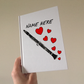 Clarinet Personalised Journal (Hearts) - Custom Gift For Clarinetist - Musician Anniversary Gift