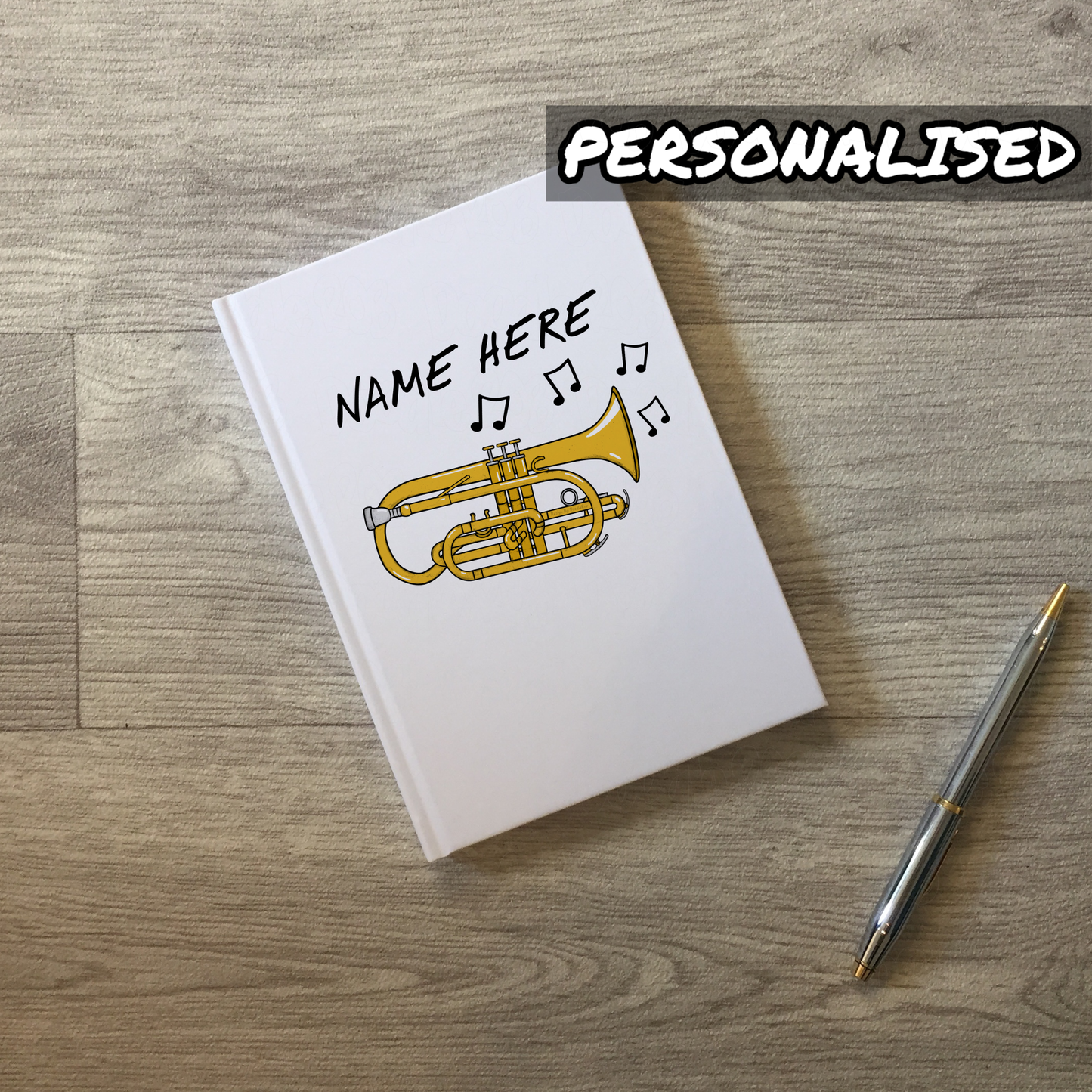 Cornet Personalised Journal - Cornetist Notebook - Brass Musician Custom Gift